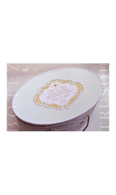Trusou de botez de lux cu gold si verde menta si motive baroc Luxury 19